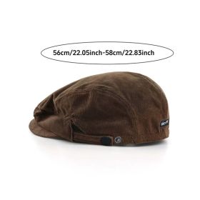 Korean Style All-match Big Head Circumference Newsboy Painter Cap (Option: Coffee-M)