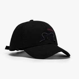 Men's Outdoor Sun Protection South Korea Cute Bear Baseball Cap (Option: 22A022 Black-Adjustable)