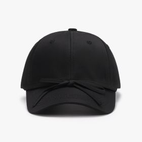 Spring And Autumn Bowknot Quick-drying Soft Top Women's Baseball Cap (Option: Black-Adjustable)