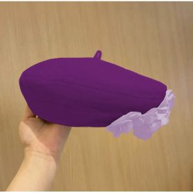 A Fashionable And Fluffy Painter's Hat That Makes Your Face Look Good (Option: Purple-One size)