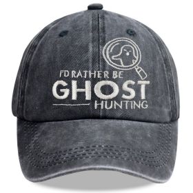 2pcs Ghost Hunting Baseball Cap, Embroidered Washed Cotton Hat, Retro Unisex Cap For Paranormal Fans (Option: 1pcs)