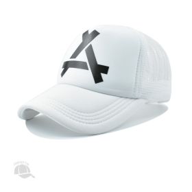 Men's Outdoor Leisure Peaked Cap Wide Brim Sunshade Breathable Net Cap (Option: White-54cm)