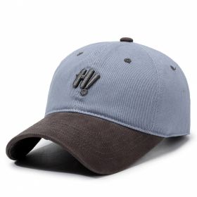 Color Matching Baseball Cap Casual Versatile Soft Top (Option: Blue-Adjustable)