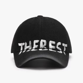 Letter Graffiti Baseball Cap Curved Brim Soft Top Cotton Blend Adjustable Snapback Hat (Option: 24A161 Black-Adjustable)