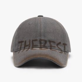 Letter Graffiti Baseball Cap Curved Brim Soft Top Cotton Blend Adjustable Snapback Hat (Option: 24A161 Smoky Gray-Adjustable)