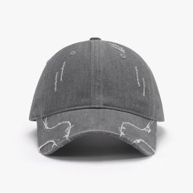 Men's Baseball Street Face-looking Small Peaked Cap (Option: 24A141 Smoky Gray-Adjustable)