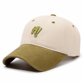 Color Matching Baseball Cap Casual Versatile Soft Top (Option: Beige-Adjustable)