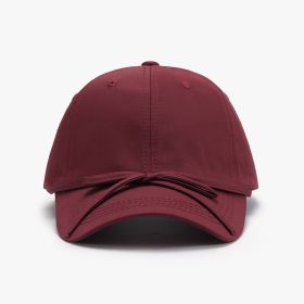 Spring And Autumn Bowknot Quick-drying Soft Top Women's Baseball Cap (Option: Wine Red-Adjustable)