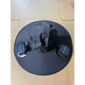Men's Sun Shading Large Eave Sun Shading Solar Fan Cap (Option: Black with fans)