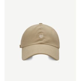 Preppy Style Love Embroidery Ponytail Half Topless Hat (Option: Khaki-M)