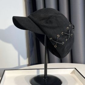 Street All-match Casual Face-showing Small Peak Newsboy Cap (Option: MM1463 Black-Free Size)