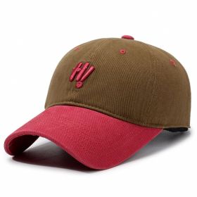 Color Matching Baseball Cap Casual Versatile Soft Top (Option: Coffee-Adjustable)