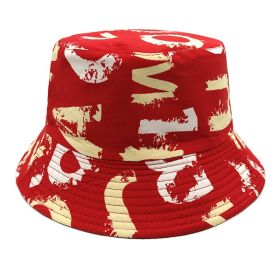 Versatile Couple Double-sided Sun-proof Basin Hat Casual Hat (Option: Red-M)