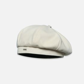 Big Head Circumference Makes Face Look Smaller Beret Winter All-matching Painter Cap (Option: MM970 Beige-Free Size)