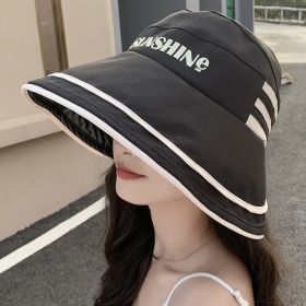 Bucket Hat Women's Cute Outdoor Sports Hat Summer Fashion (Option: Black)