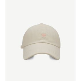 Preppy Style Love Embroidery Ponytail Half Topless Hat (Option: Beige-M)