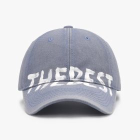 Letter Graffiti Baseball Cap Curved Brim Soft Top Cotton Blend Adjustable Snapback Hat (Option: 24 A161 Gray Blue-Adjustable)