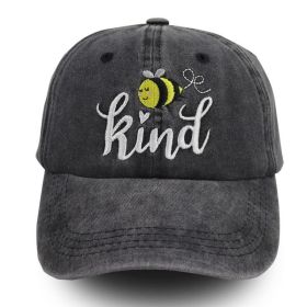 2pcs Bee Kind Embroidered Baseball Cap - Washed Cotton Low-Profile Hat For Women Men (Option: 1pcs)