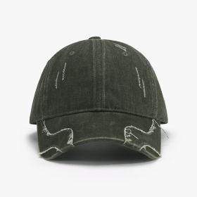 Men's Baseball Street Face-looking Small Peaked Cap (Option: 24A141 Dark Green-Adjustable)