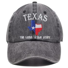 Texas The Lone Star State Embroidered Vintage Washed Baseball Cap - Adjustable Cotton Hat For Men Women (Option: 1pcs)