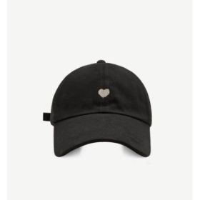 Preppy Style Love Embroidery Ponytail Half Topless Hat (Option: Black-M)