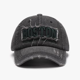 Three-dimensional Embroidery Men's Soft Peaked Cap Outdoor (Option: Dark Gray-Adjustable)